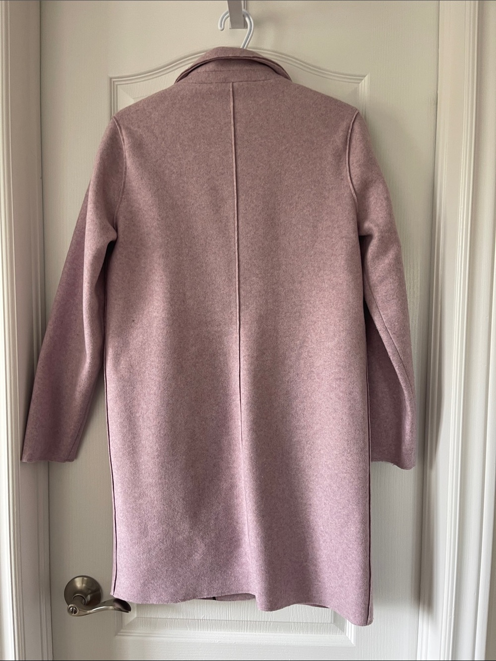 ONLY Blush Pink Single-Breasted Wool-Blend Pea Coat - Picture 4 of 5